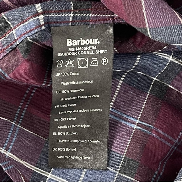 Barbour Men's Casual Button Down Shirt - Red and Blue Plaid - Picture 10 of 10
